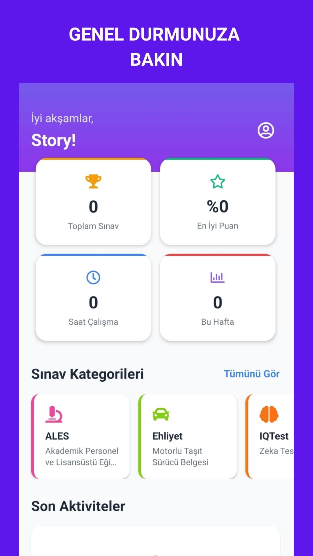 Kişisel Analiz Ekranı